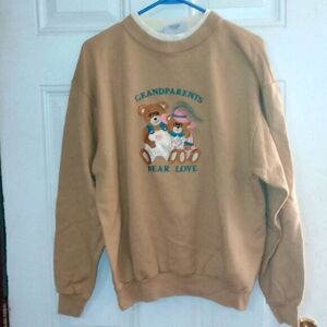 Vintage Cheek-O Grandparents Bear Love Sweatshirt Size Large